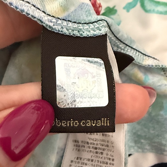 As Is Roberto Cavalli short sleeve stretch sheath dress with clasp - Picture 15 of 15